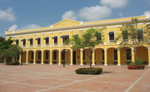 Antigua aduana en la ciudad colombiana de Barranquilla, en la que actuó el cantante Joe Arroyo.