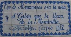 Frase escrita sobre azulejos azules con fondo azul.