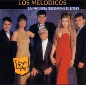 El grupo musical venezolano Los Melódicos en una imagen usada para ilustrar una actuación suya, interpretando su canción , en el blog Música en español - géneros, vídeos y letras.