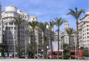 Plaza del Ayuntamiento de Valencia, donde vivió la cantante Carmen Morell.