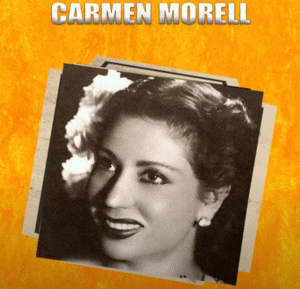 Imagen de la cantante Carmen Morell usada para ilustrar la letra de su canción Rosa colorá en el blog Música en español.