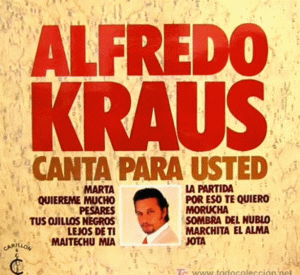 Alfredo Kraus en una imagen usada para ilustrar la letra de la canción Maitechu mía en el blog Música en español.