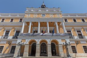 Ayuntamiento de Badajoz, la capital de la provincia de procedencia del grupo Alborada Flamenca.