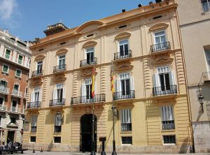 Palacio de la Baylía en la Plaza de Manises de la ciudad de Valencia.
