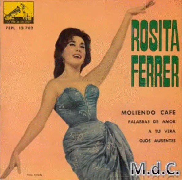 Imagen de la cantante Rosita Ferrer usada para ilustrar la letra de la canción La bamba alegre.