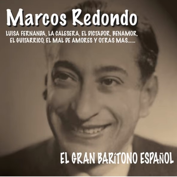 Imagen del barítono español Marcos Redondo usada para ilustrar la letra de la canción Canto a Murcia.