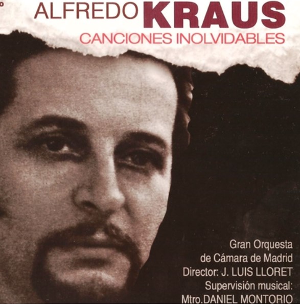 Imagen del tenor español Alfredo Kraus usada para ilustrar la letra de la canción Fiel espada triunfadora.