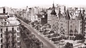 Antigua imagen de la Avenida Diagonal de Barcelona.