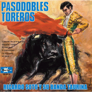 Carátula de dibujo de un torero dándole un pase a un toro.