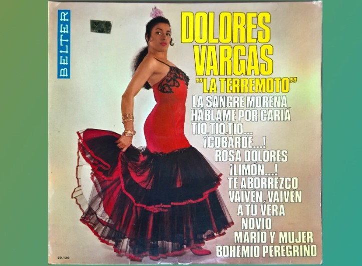 Carátula de un disco de la cantante española Dolores Vargas La Terremoto usada para ilustrar la letra de varias de sus canciones en el blog Música en español.