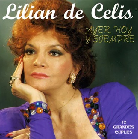 Imagen de la cantante Lilian de Celis usada para ilustrar la letra de la canción La cruz de guerra.