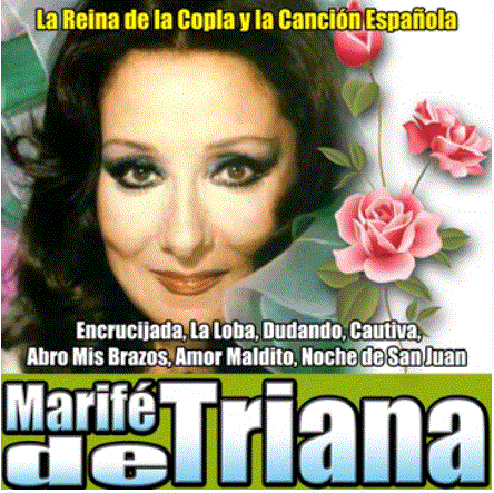 Imagen de la cantante sevillana Marifé de Triana usada para ilustrar la letra de la canción Los aceituneros.