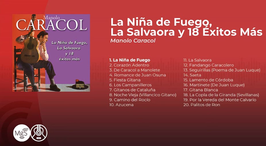 Carátula de un disco del cantaor Manolo Caracol.
