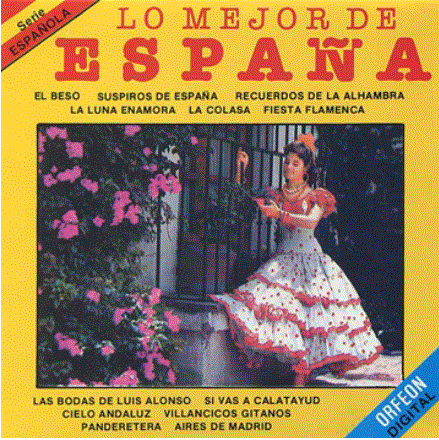 Carátula de un disco con la canción titulada "La luna enamorada",