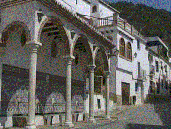 Soportales andaluces en una imagen usada para ilustrar las Escenas Andaluzas del músico Tomás Bretón.