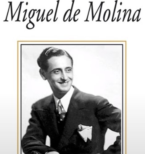 Imagen del cantante Miguel de Molina usada para ilustrar la letra de la canción Sevillanas del Espartero.