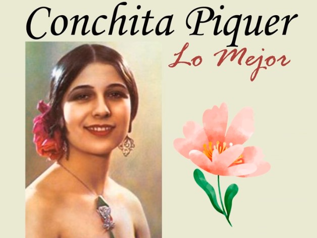 Imagen de la cantante Concha Piquer usada para ilustrar la letra de la canción titulada Tus ojos negros.