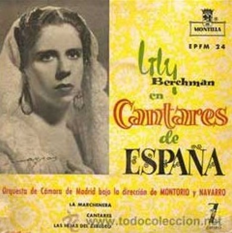 Imagen de la soprano Dolores Pérez usada para ilustrar la letra de la canción Sierras de Garnada.