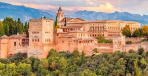 Vista panorámica de la Alhambra de Granada.