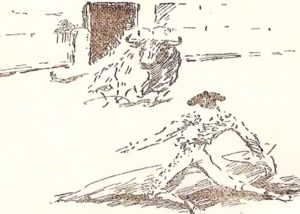 Dibujo de un torero recibiendo a portagayola