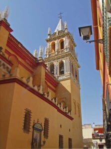 Imagen de la iglesia de Santa Ana en el barrio sevillano de Triana usada para ilustrar el foxtrot de tema sevillano titulado Domingo de Ramos.