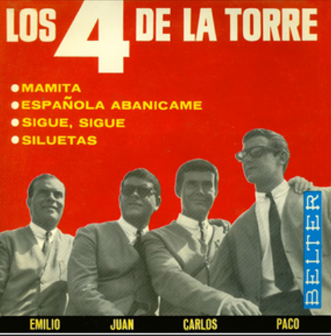 Carátula del grupo pop español de los años 60 Los 4 de la Torre.
